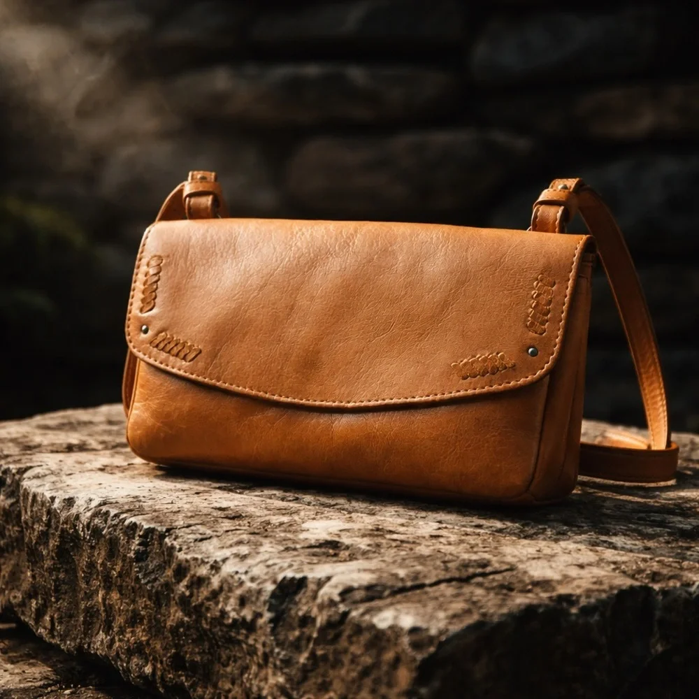 Lucky Brand Women’s Brown/Tan Crossbody Bag Snap Closure Adjustable Strap EUC - Picture 2 of 11